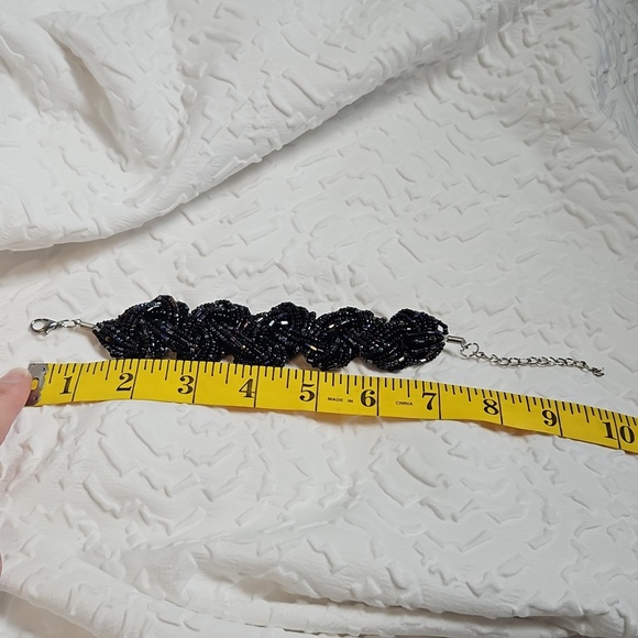 VINTAGE BLACK GOLD SEEDED BRACLET - Picture 2 of 6